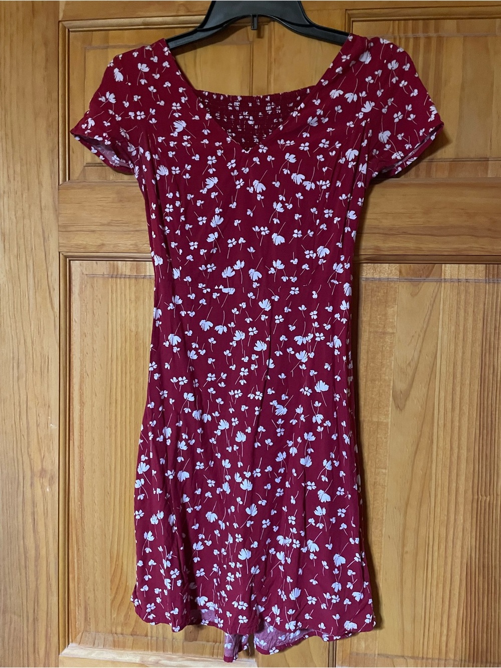 Women's red  Floral Short Sleeve Dress
